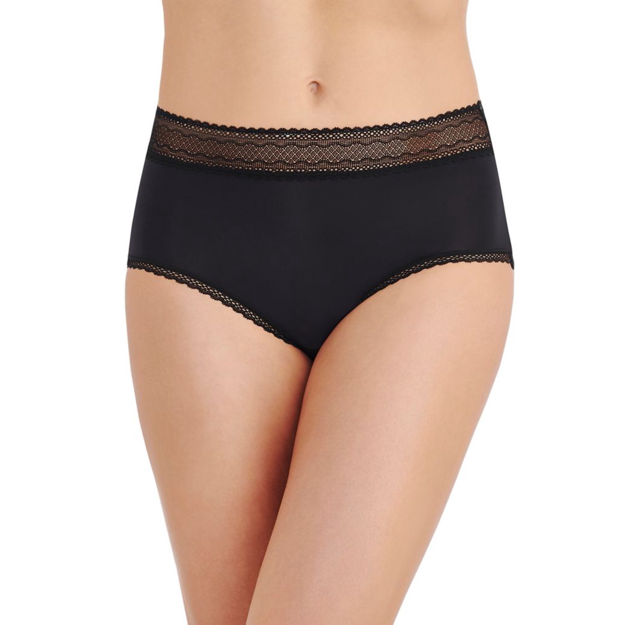 Women S Vanity Fair 13281 Flattering Lace Brief Panty Midnight Black 7 Walmart Canada