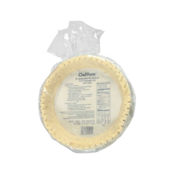 Sara Lee Chef Pierre Unbaked Vegetable Shortening Pie Shell, 9 inch - 20 per case.