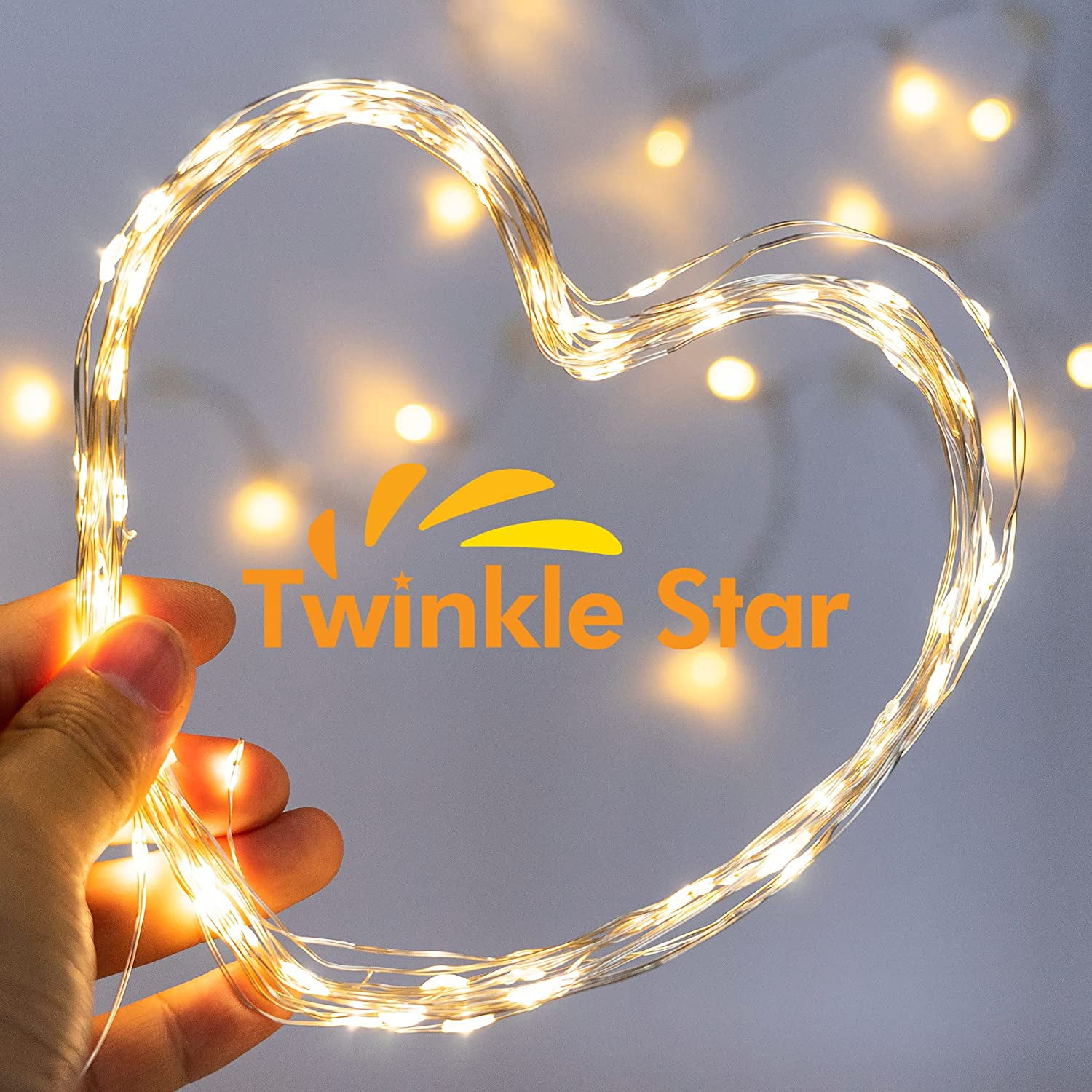 Twinkle Star Easter String Lights, Silver Wire Battery-Operated Easter Fairy Lights; Easter Decorations for the Home, Garden, Christmas, and Wedding; Easter Ideas 2025; Warm White, 33ft, 100 LEDs.