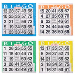 Bingo Paper Game Cards - 1 card - 4 sheets - 100 books per pack