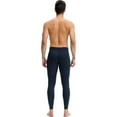 thumbnail image 5 of Active Men's Full Length Seamless Compression Leggings with Smooth Wide Waistband and Second-Skin Fit - Small, Navy, 5 of 6