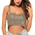 thumbnail image 3 of DuoJiaJ Women's New Sequin Women's Rhinestone Top Nightclub Metal Sheet Inlaid With Diamond Up Strap Strapless Sequin Vest Women’s Basic Tank Tops, 3 of 5