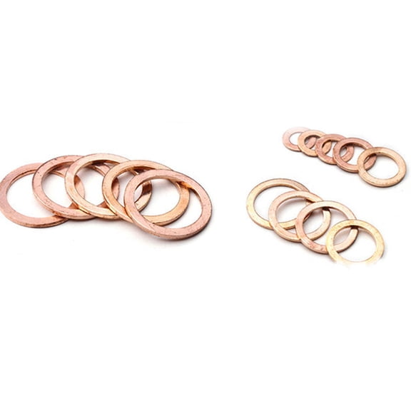 ETEREAUTY 80-Piece Assorted Color Copper Sump Plug Washers High Precision Engine and Machinery Sealing