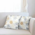 thumbnail image 5 of Throw Pillow Covers,Set of 2 Pillowcase Decor for Couch Sofa Bedroom Car Living Room,Golden Grey Flower Snowflake Christmas Size 18 * 18 inch, 5 of 6