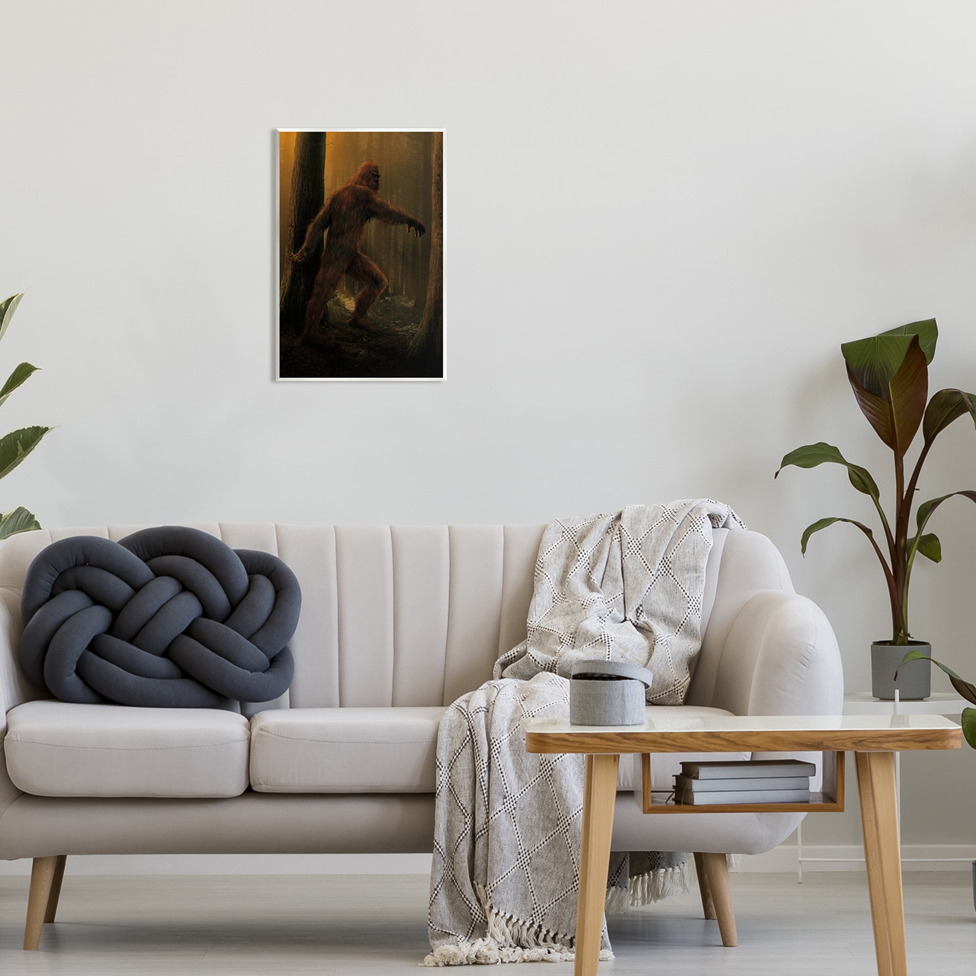 Stupell Industries Big Foot in Nature Fairy Tales & Fantasy Painting Unframed Art Print Wall Art, 13 x 19