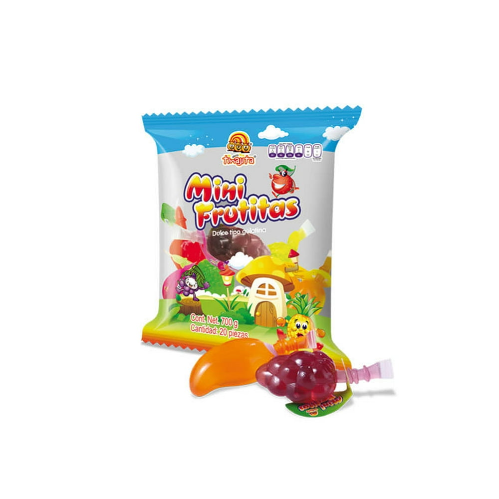 2 pack / 40 pieces total of jelly candy in assorted fruit shaped packaging Fruit Jelly Fruit