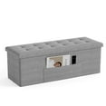 thumbnail image 1 of Costway Pouf de Rangement Pliant en Tissu Coffre de Rangement avec Séparateur Banc de Bout de Lit Gris Pâle, 1 of 10