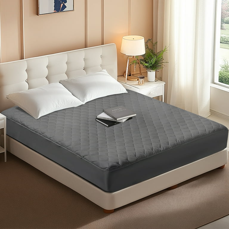 JUSTLET Twin Size Heated Mattress Pad Bed Warmer Electric Mattress Cover with 9 Heat Settings Dual Controller 1 9 Hours Auto Shut Off Grey Walmart