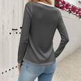 thumbnail image 6 of WRKEKC Womens Long Sleeve Tops Solid Color Crew Neck Casual Color Block Layered Long Sleeve T-Shirt Slim Waist Cinched Layering Top for Women Daily Wear, 6 of 7
