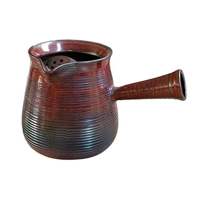 Tetera china tradicional, teteras de té, tetera duradera de hojas sueltas, tetera para hervir agua, tetera para cocinar, para Picnic, hogar, Camping , Rojo Oscuro 400ml