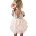 thumbnail image 1 of Backless A-line Lace Back Flower Girl Dress (3T, Non-Beads-Pink), 1 of 1
