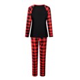 thumbnail image 3 of Christmas Pajamas for Family Matching PJ's Sets with Letter and Printed Long Sleeve Tee and Bottom, 3 of 4