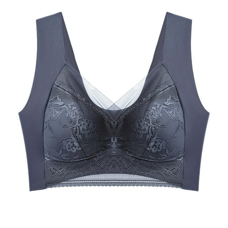 HCURIBAD Wireless Bras  Clearance! Seamless Bra Sexy Wireless Bra Posture Correcting Bra Breathable Bras for Women  Push up Bra  Backless Bra  Bras for Women Purple 3XL