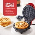 thumbnail image 4 of Elite Gourmet EWM015R# - Mini waflera eléctrica antiadherente de 4.5 pulgadas, gofres belgas, diseño compacto, café hash, ceto, aperitivos, sándwich, huevos, fácil de limpiar, rojo, 4 of 5