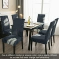 thumbnail image 2 of Pattern Chair Covers for Dining Room Set of 4, High Stretch Removable Washable Parsons Chair Slipcover for Home Party Hotel Wedding Ceremony (Plume Black,4PCS), 2 of 7
