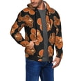 thumbnail image 3 of Zip Up Hoodies for Men - Black Orange Flower Long Sleeve Comfrt Men'S Fashion Hoodies & Sweatshirts, Jackets for Men Hoodies Pullover Clothing Clothes with Pouch, 3 of 5