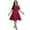 Deep Red, variant on Women's Plus Size Round Neck Openwork Dress with Sheer Panels and Stretch Knit 95% Polyester 5% Elastane with comfort
