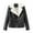 Black, variant on Fesfesfes Leather Jacket for Women Warm Long Sleeve Jacket Slim Winter Parkas Faux Leather Hoodless Coats