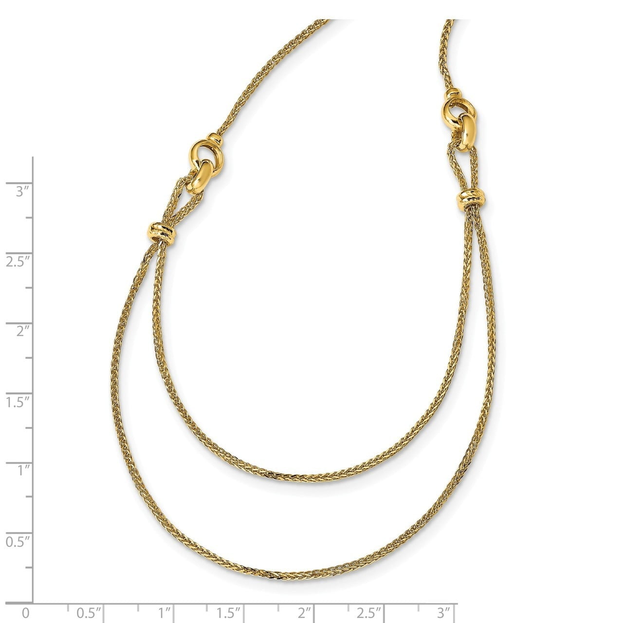 Lex & Lu 14k Tri-color Gold D/C Beaded Polished Cross Necklace 17'' 