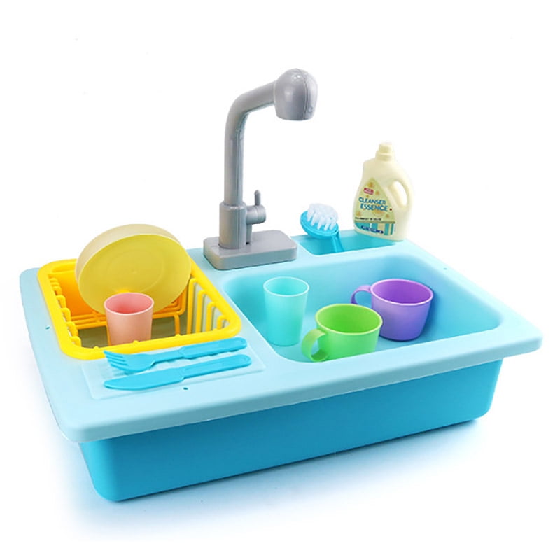 Keimprove Kitchen Sink Toys, Kitchen Play Sink Toy with Toy Dishes
