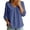 Blue, variant on Women T-Shirts Blouses Lapel 3/4 Sleeve Tunic Collar Baggy Beach Shirts Birthday Solid Color Tops