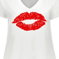 thumbnail image 4 of Inktastic Red Lips Women's Plus Size V-Neck T-Shirt, 4 of 5