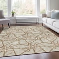 thumbnail image 6 of HomeRoots 675278 5 x 8 ft. Beige, Ivory & Brown Geometric Transitional Washable Machine Made Rectangle Area Rug with UV Protection, 6 of 9