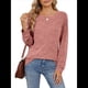 thumbnail image 2 of Sudadera para Mujer, Cuello Redondo, Plisada, Larga, Túnica, Ropa de Invierno 2025 Rosa L, 2 of 9