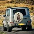 thumbnail image 3 of Fotbe Vintage Cowboy Riding Horse Spare Tire Cover Thickening Universal Fit for Jeep, Trailer, RV, SUV, Truck, Tough Tire Wheel Soft Cover-14 inch, 3 of 8