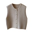 thumbnail image 1 of MERIGLARE Knit Vest Comfortable Breathable Clothes Retro Outdoor Trendy Cardigan Beige, 1 of 9