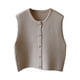 thumbnail image 2 of Chaleco de punto con cuello redondo, camisetas sin mangas de estilo Retro para mujer deportiva para citas en interiores y exteriores Beige, 2 of 8