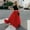 Red, variant on Daolelai Women's High Waist Pleated Loose Wide Swing Solid Color Skirt