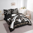 thumbnail image 2 of Erosebridal Big Bass Fish Mallard Duck Deer Twin Bedding Sets 7-Piece For Teens Adults,Black Brown Camo USA Flag Bedding Comforter Set,Black Reversible, 2 of 6