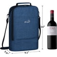 thumbnail image 6 of Tirrinia Insulated 2 Bottle Wine Carrier Tote Cooler Bag for Travel Picnic Padded Champagne Glass, Unique Mothers Day Gifts, 6 of 8