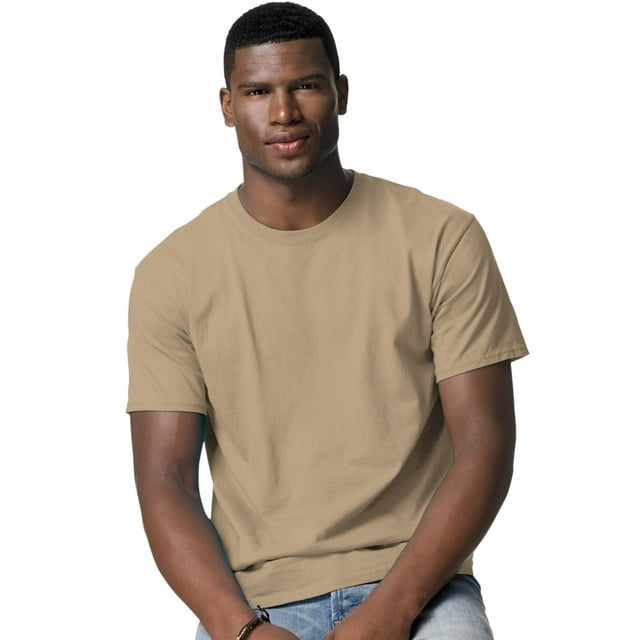 Hanes T-Shirt pour Hommes Sans Étiquette - Meilleur Vendeur, L, Galet