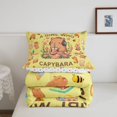 thumbnail image 5 of Manfei Lovely Capybara Full Size Comforter Sets,Cute Animals Bedding Comforter Set,Yellow Green,Polkadot Reversible,3pcs,1 Comforter and 2 Pillowcases, 5 of 7