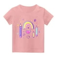 thumbnail image 6 of Frwgonr Girls T-Shirts Short Sleeve Girls Casual Shirts Graphic Tops Back of School Clothes Pink, Size 3-15 Years, 6 of 6