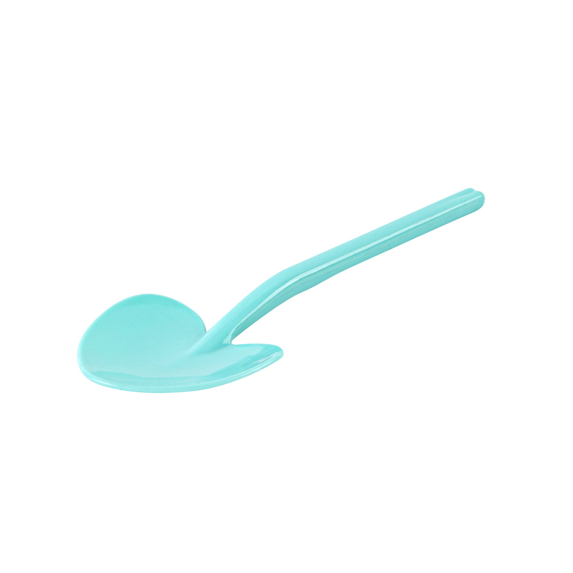 Restaurantware-3.5 Inch x 1.25 Inch Heart Spoons, 500 Disposable Mini Plastic Spoons - Heart-Shaped, For Desserts, Teal Plastic Tasting Spoon, For Parties Or Events,