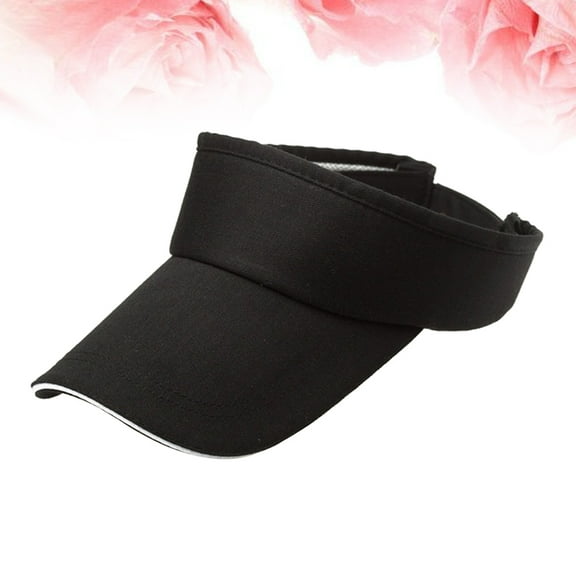 GOOHOCHY Women Visor Hat Cotton Black for Summer Outdoor 1Pcs 9.4x5.7x0.4in