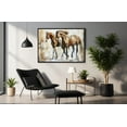 thumbnail image 3 of Farmhouse Horse Oil Painting Brown Vintage Horse Canvas Art Framed Horse Pictures Wall Art For Livingroom Bedroom Office, 3 of 7