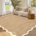 thumbnail image 2 of 6*9FT Washable Living Room Rug, Non-Slip and Soft Bedroom Rug,Low Pile, Foldable, Stain Resistant. Camel, 2 of 14