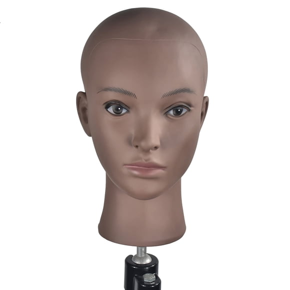 MIAOMANZI Cabeza de Maniquí de Cosmetología con Cabeza de Entrenamiento Femenina Calva para Hacer Pelucas y exhibir con Abrazadera Gratuita