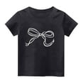 thumbnail image 2 of lulshou Girls Shirts Girls' Fashion Casual Letter Printed Round Neck Short Sleeve Top Summer Tops, 2 of 3