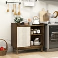 thumbnail image 4 of Gymax Buffet Bahut en Rotin 2 Pcs avec Tablettes Ajustables Armoire de Rangement et Porte Coulissante, 4 of 10
