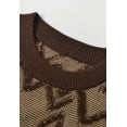 thumbnail image 3 of Men's Knitted Argyle Pullover Crewneck Sweater Vintage Thermal, 3 of 5