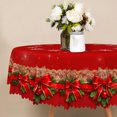thumbnail image 3 of Winter Red Bow Christmas Round Tablecloth,60 Inch,Washable Table Cover for Holiday Dining Party Kitchen Decor, 3 of 6