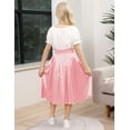 thumbnail image 5 of Oyang Little Girl's Pleated Elastic High Waist Swing A-line Chiffon Flared Midi Skirt 3-12Y, 5 of 10