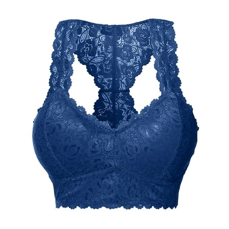 Clearance!Uooqdmx Bras for Women Sexy Lingerie for Women Plus Size Vest Crop Wire Bra Lingerie Sexy V Neck Underwear Lingerie S 3xl Women s Lingerie  Sleep & Lounge Blue XL