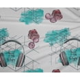 thumbnail image 4 of oneOone Tissu Polyester Lycra Vert Turquoise Boussole Direction Sac & Casque Matériel de Robe de Voyage Tissu Imprimé Tissu au Mètre 56 Pouces de Large, 4 of 4