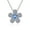 D-Blue, variant on 925 Sterling Silver Dainty Camellia Flower Design Pendant With 0.5CT Cubic Zirconia Clavicle Necklace Gift for Women Wife Mom